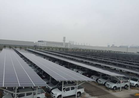 亚美国际新能源公司江西五十铃停车场光伏发电项目成功并网发电