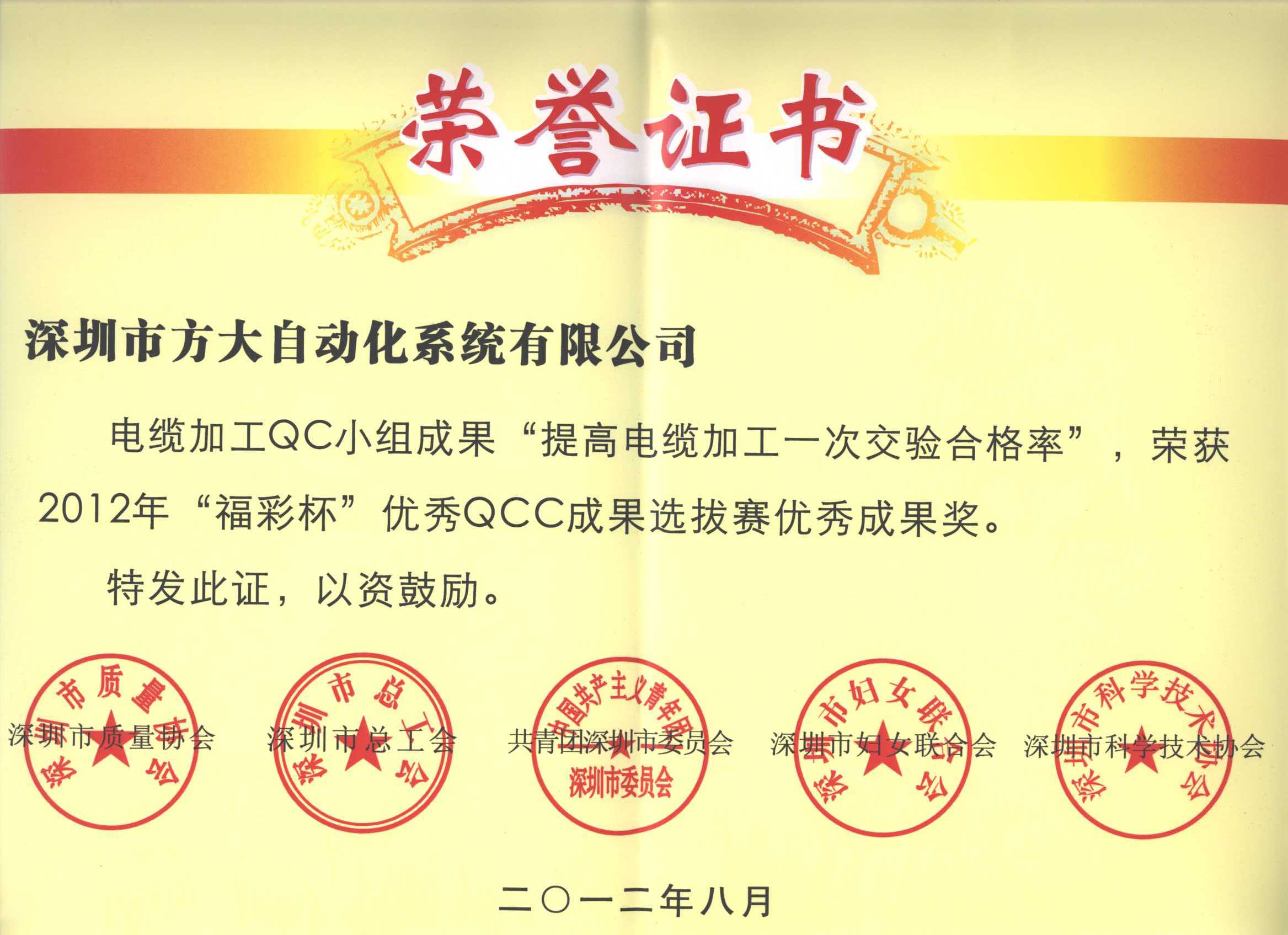 亚美国际集团荣获三项深圳市QCC小组优秀成果奖